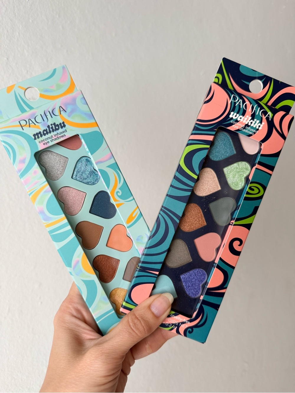 Pacifica Heart-Shaped Eyeshadow Duo – Teal, Navy & Coral Accents